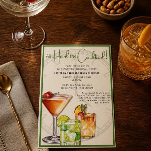 Hail the Cocktail Colourful Party Invitation