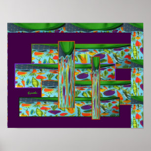 Hail to Veggies Collage Poster
