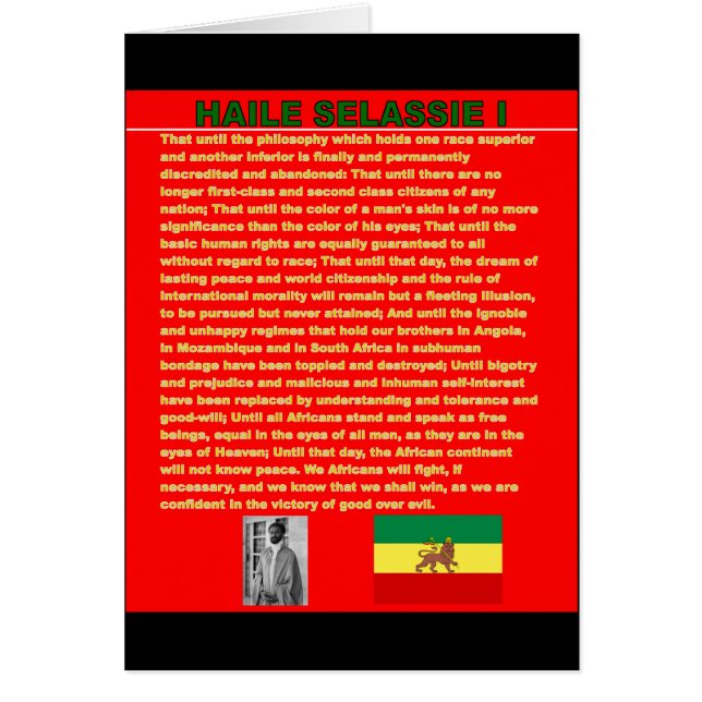Haile Selassie Famous War Speech to UN 1963 (Front)