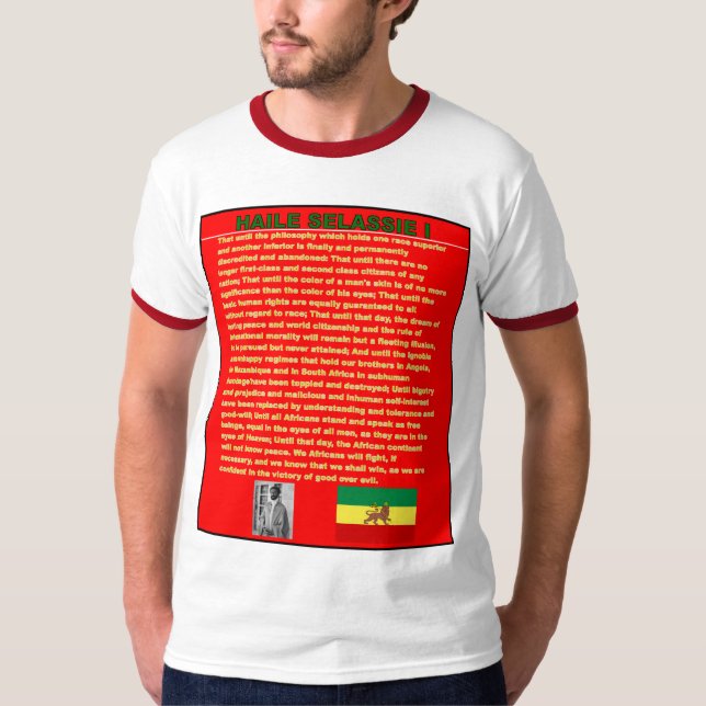 Haile Selassie Famous War Speech to UN 1963 T-Shirt (Front)
