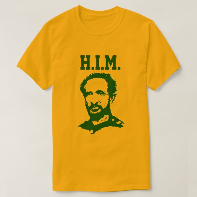 Haile Selassie - H.I.M. King - Reggae Rasta Shirt (Design Front)