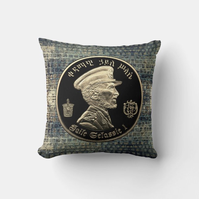 Haile Selassie - HIM - Jah Rastafari - Pillow (Front)