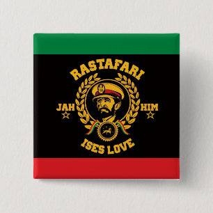 Haile Selassie I Jah Rastafari Reggae Rasta Button