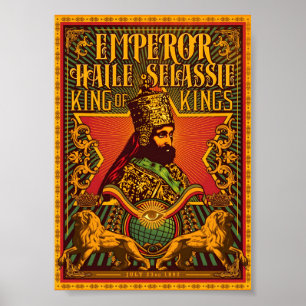 Haile Selassie I Poster Jah Rastafari Rasta Poster
