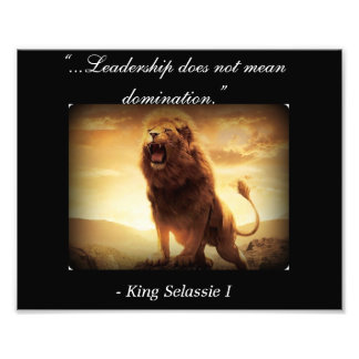 Haile Selassie I Quotes; Rastafari Lion of Judah Photo Print