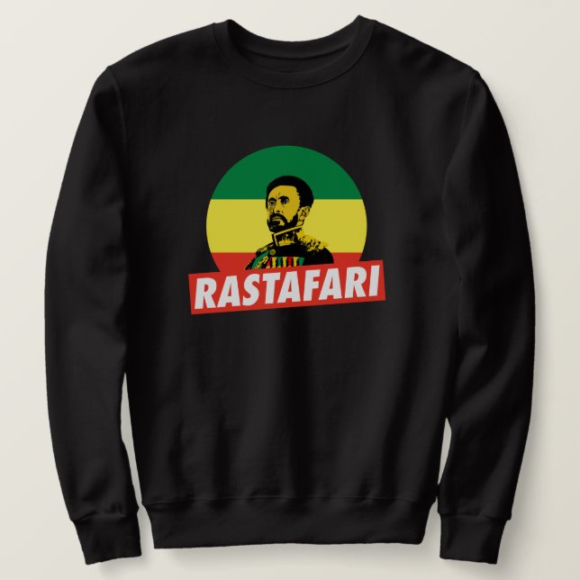 Haile Selassie Jah Rastafari Emperor Rasta Sweater (Design Front)