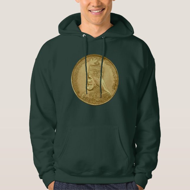 Haile Selassie Jah Rastafari Reggae Rasta Roots  Hoodie (Front)