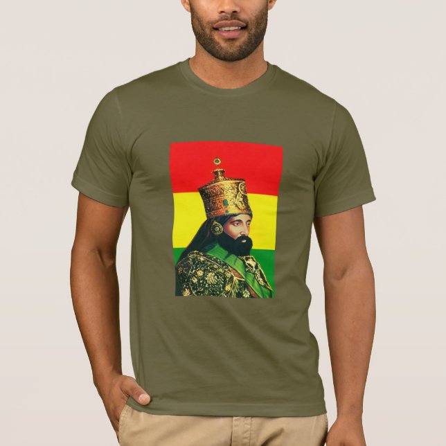 Haile Selassie Jah Rastafari Reggae Rasta Roots  T-Shirt (Front)