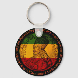 Haile Selassie Rasta Keychain