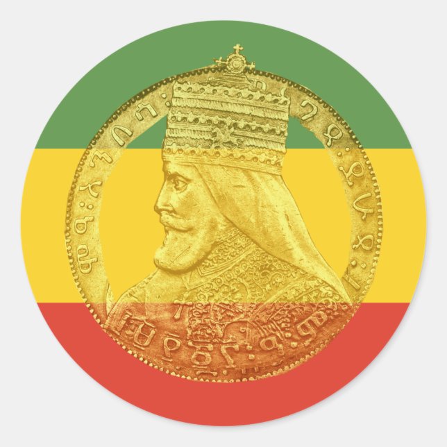 Haile Selassie Red Gold Green Sticker (Front)