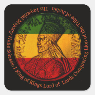 Haile Selassie Square Sticker