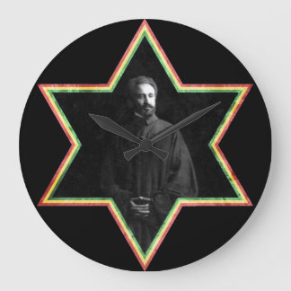 Haile Selassie Star of David Large Clock