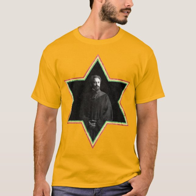 Haile Selassie Star of David T-Shirt (Front)