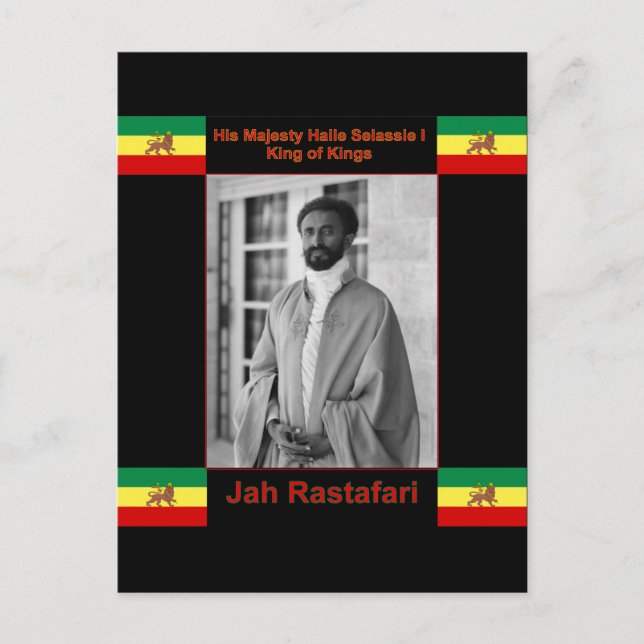 Haile Selassie the Lion of Judah, Jah Rastafari Postcard (Front)