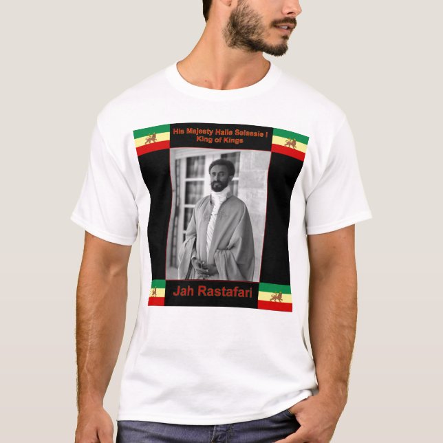 Haile Selassie the Lion of Judah, Jah Rastafari T-Shirt (Front)