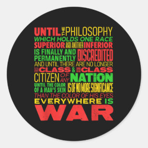 Haile Selie Until The Philosophy War For Men & Classic Round Sticker