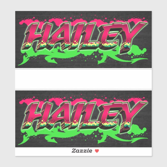 Hailey First Name Graffiti Sticker (Sheet)