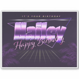 Hailey Name First name lila retro Sticker Birthday