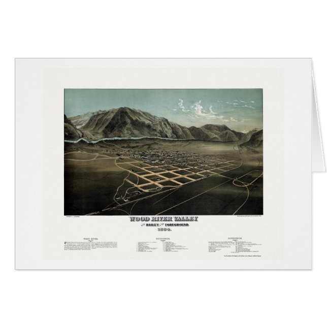 Hailey - Wood River, ID Panoramic Map - 1884 (Front Horizontal)