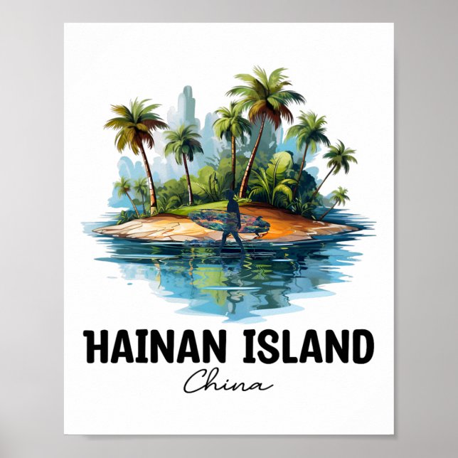 Hainan Island China Surfing Travel, Asia Tourist V Poster (Front)