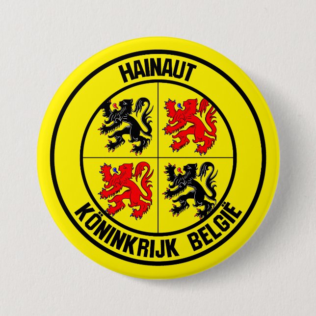 Hainaut Round Emblem 7.5 Cm Round Badge (Front)