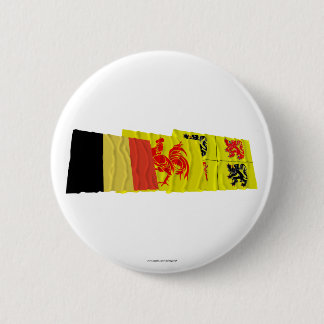 Hainaut Waving Flags Trio 6 Cm Round Badge