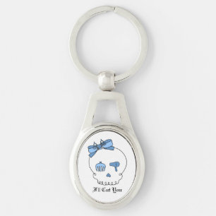 Hair Accessory Skull (Bow Detail - Blue) Key Ring