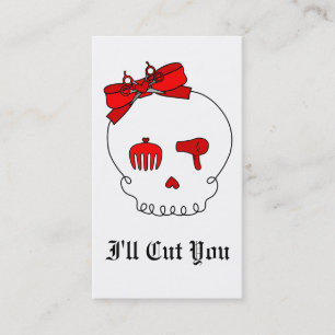 Hair Accessory Skull (Bow Detail - Red) Appointment Card