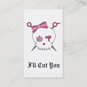 Hair Accessory Skull & Scissors Appointment Card