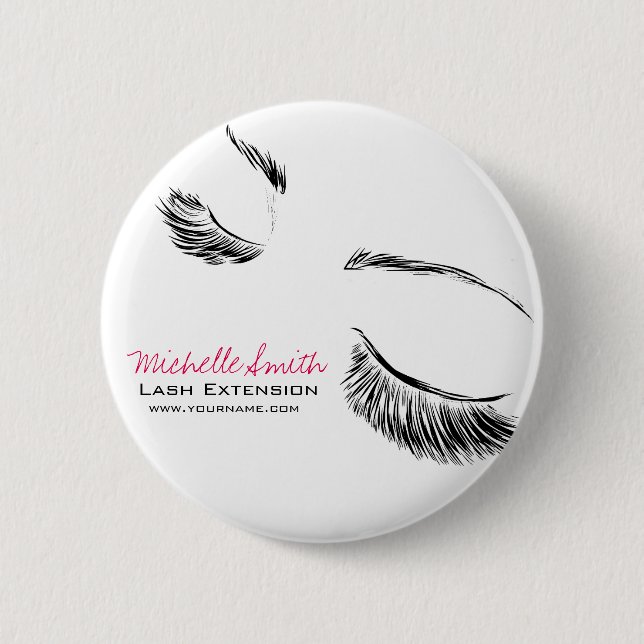 Hair and beauty Lash Extension company branding 6 Cm Round Badge (Front)