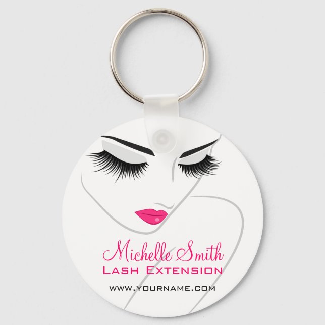 Hair and beauty Lash Extension company branding Key Ring (Front)
