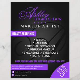 Hair and Makeup Artist Monogram Promotional Flyer