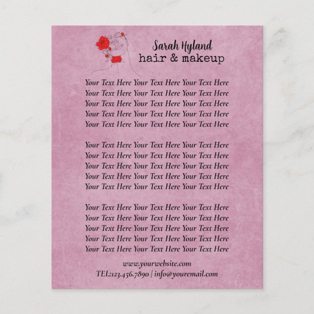 Hair and makeup  flyer (Front)