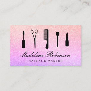 Hair and Makeup Glitter Appointment Card