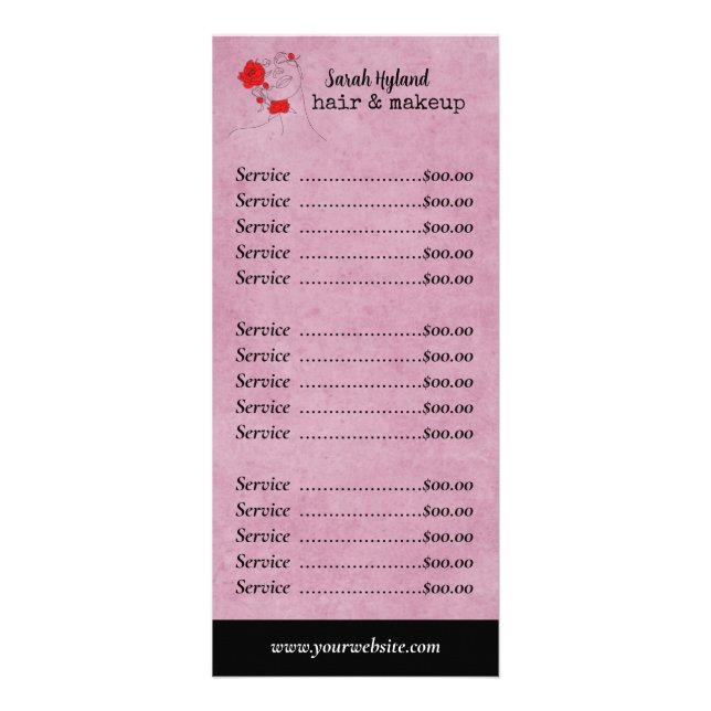 Hair and makeup  rack card (Front)