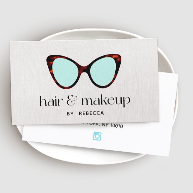 Hair and Makeup Stylist Retro Sunglasses Business  Business Card (Creator Uploaded)