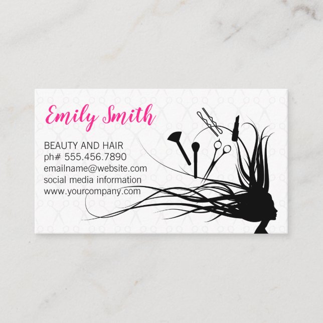 Hair and Makeup Tools Business Card (Front)
