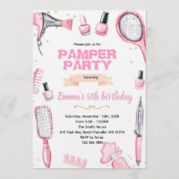 Hair and Nails pamper party invitation
