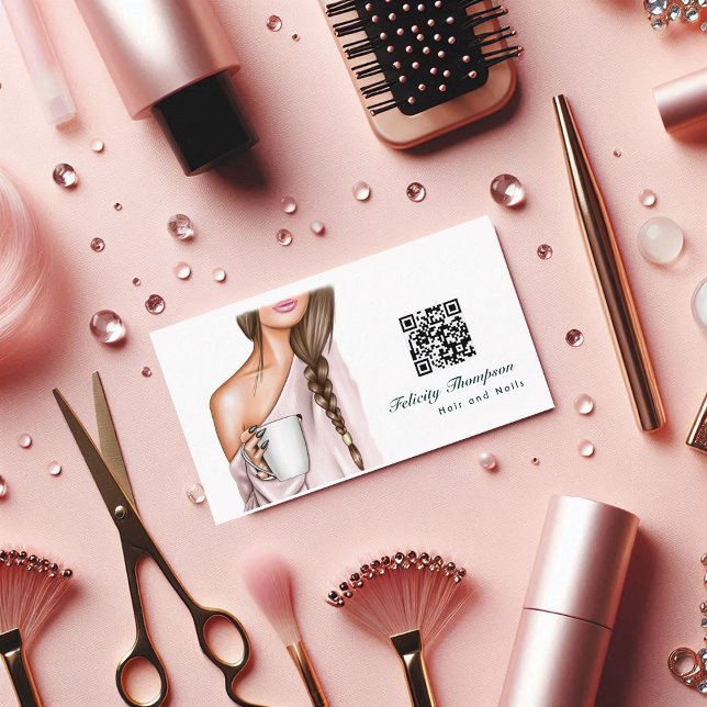 Hair and Nails QR Code Business Card (Hair and Nails QR Code Business Card)