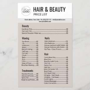 Hair Beauty Body Wax Manicure Pedicure Beige Grey Flyer