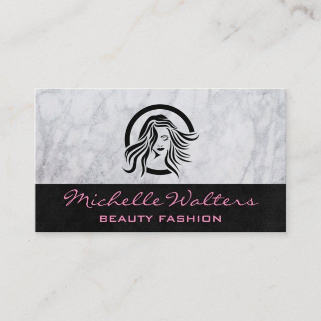 Hair Beauty Logo Business Card (Front)
