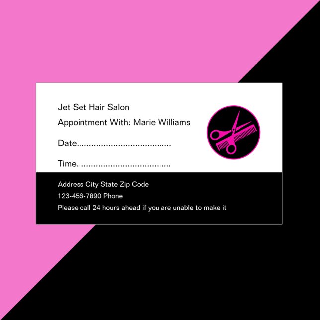 Hair Beauty Salon Appointment Business Cards (Creator Uploaded)
