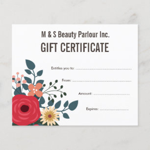 Hair Beauty Salon Gift Certificate Template