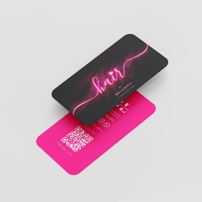 Hair Beauty Salon Hairstylist Script Business Card (Creator Uploaded)