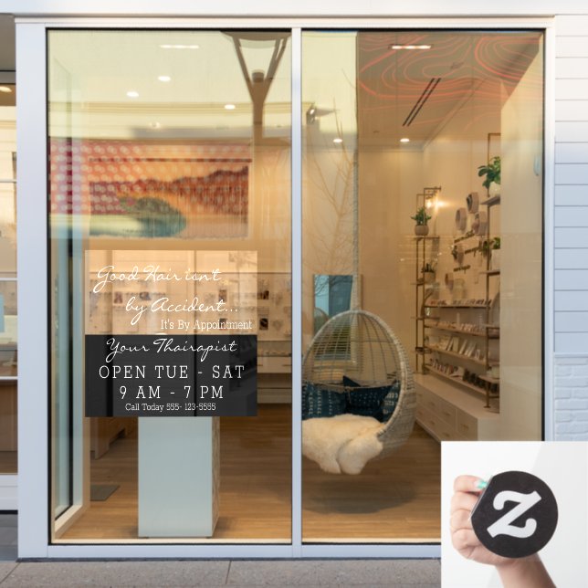 Hair Beauty Salon Open Window Sign (Store Window)