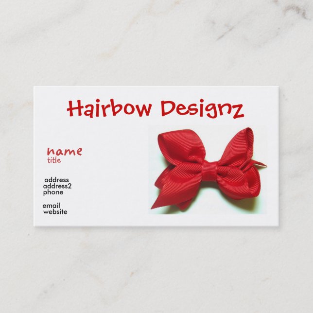 Hair Bow Business Card (Front)