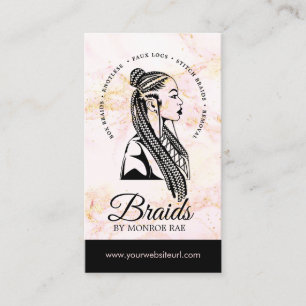 Hair Braider Braiding Salon Braid Stylist Busines Business Card