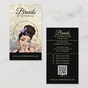 Hair Braider/Braids/Braiding/Salon - QR Code/Logo Business Card