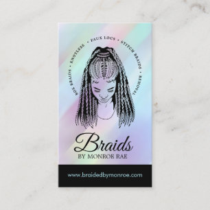 Hair Braider - Braids - Braiding - Stylist - Salon Business Card