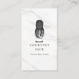 Hair Braider Braids Hairstylist Luxury Marble Business Card